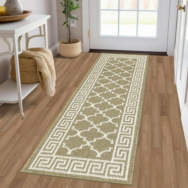 Yamaziot 1.7'x5' Runner Rug, Washable Kitchen Runners Rugs for Hallway, Non Slip Indoor Entryway Mat Low Profile Floor Doormat, Laundry Room Rug, Beige