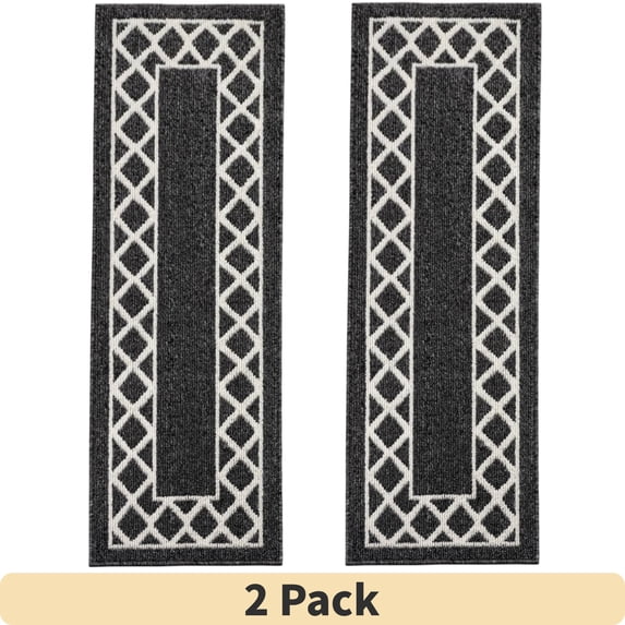 2 Pack Yamaziot 1.7'x5' Runner Rug, Washable Kitchen Runners Rugs for Hallway, Non Slip Indoor Entryway Mat Low Profile Floor Doormat, Laundry Room Rug