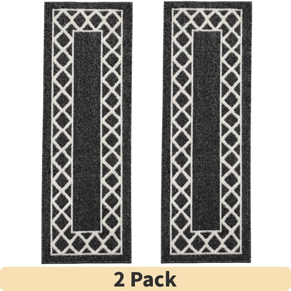 2 Pack Yamaziot 1.7'x5' Runner Rug, Washable Kitchen Runners Rugs for Hallway, Non Slip Indoor Entryway Mat Low Profile Floor Doormat, Laundry Room Rug