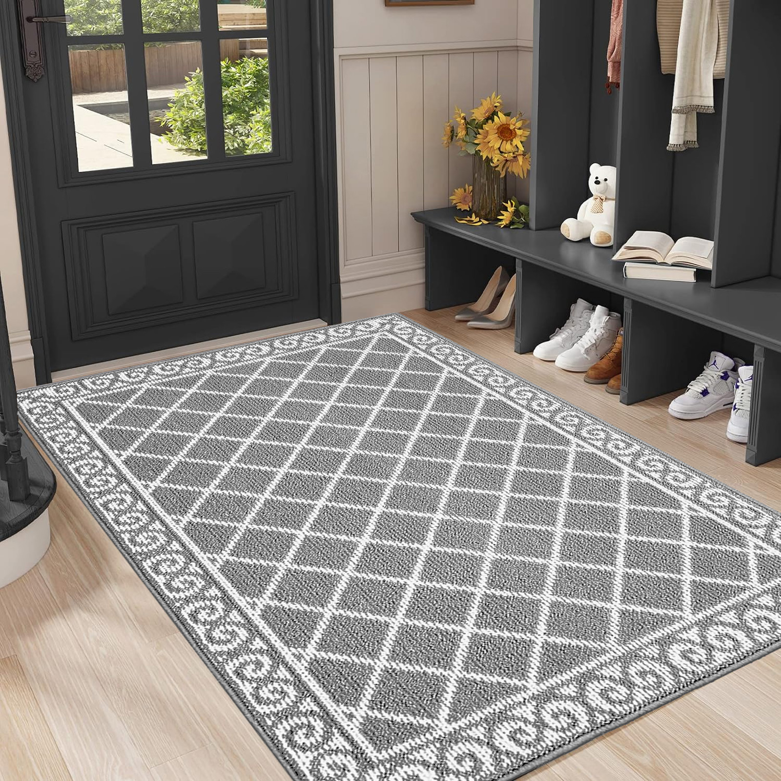 Yamaziot 2.7'x4' Doormat Runner Rug, Washable Kitchen Floor Runners for