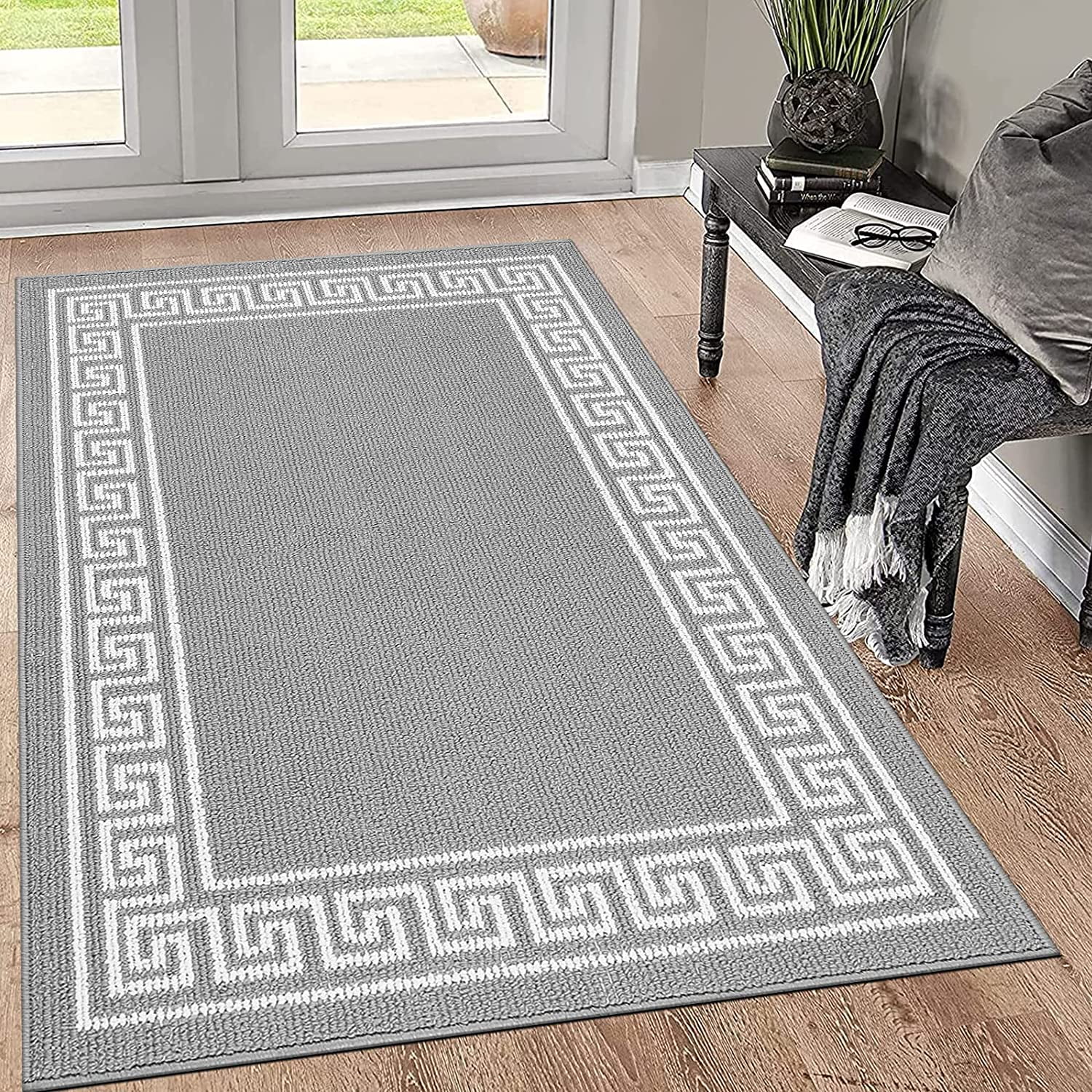 Yamaziot 2.7'x4' Oversize Doormat, Washable Runner Rug, Living Room