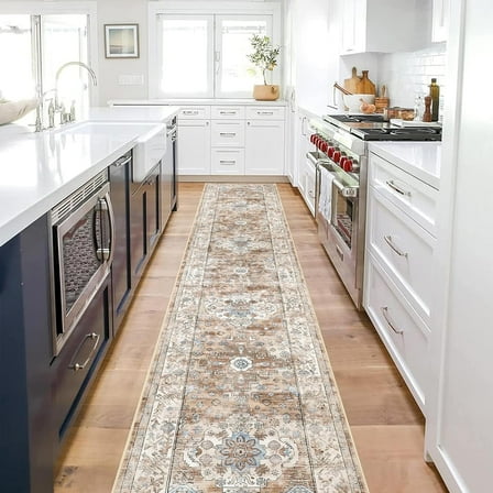 Yamaziot 2'x10' Boho Runner Rug for Hallway, Extre Long Laundry Runner Rug, Farmhouse Kitchen Rug, Non-Shedding Mat for Bedroom, Living Room, Dining Room