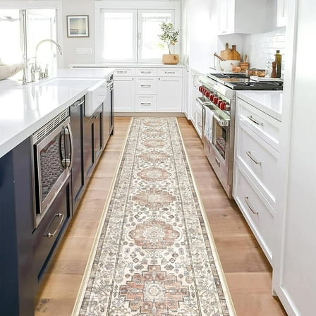 Yamaziot 2'x10' Boho Runner Rug for Hallway, Extre Long Laundry Runner Rug, Farmhouse Kitchen Rug, Non-Shedding Mat for Bedroom, Living Room, Dining Room