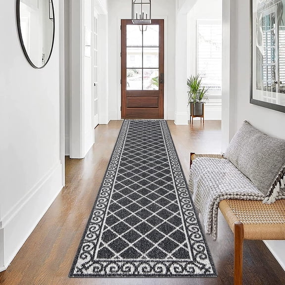 Yamaziot 2'x10' Hallway Runner Rug Washable Kitchen Floor Runners for Hallway Non Skid Entryway Mat Low Profile Inside Doormat for Laundry Room