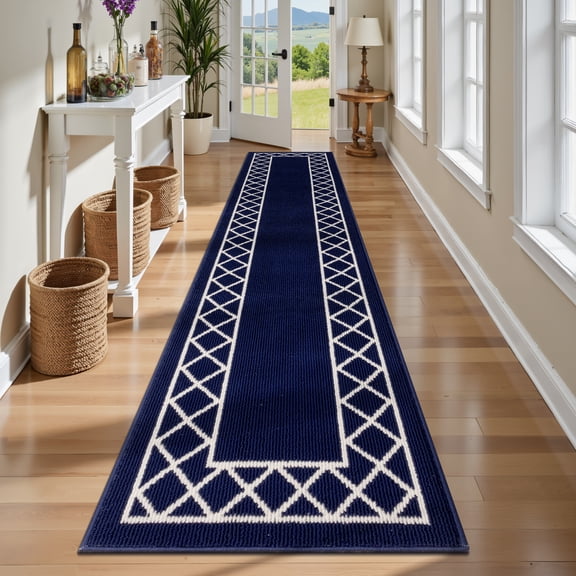 Yamaziot 2'x10' Runner Rug Washable Kitchen Floor Runners for Long Hallway Non Skid Entryway Mat Low Profile Indoor Doormat for Laundry Room