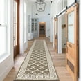 thumbnail image 1 of Yamaziot 2'x10' Runner Rug, Washable Kitchen Runners Rugs for Hallway, Non Slip Indoor Entryway Mat Low Profile Floor Doormat, Laundry Room Rug, Brown, 1 of 9