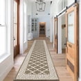 thumbnail image 1 of Yamaziot 2'x10' Runner Rug, Washable Kitchen Runners Rugs for Hallway, Non Slip Indoor Entryway Mat Low Profile Floor Doormat, Laundry Room Rug, Brown, 1 of 9