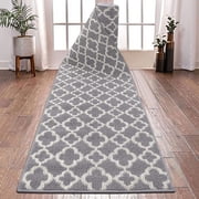 Yamaziot 2x10 Runners Rug for Long Hallways, Runners Rugs for Floor Mat, Non Slip Washable Gray Runner Rug Carpet
