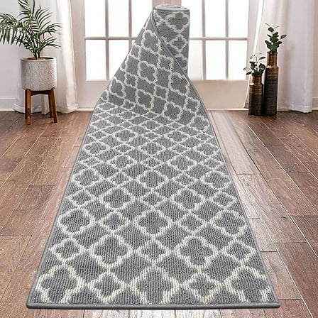 Yamaziot 2'x10' Runners Rug for Long Hallways, Runners Rugs for Floor Mat, Non Slip Washable Gray Runner Rug Carpet