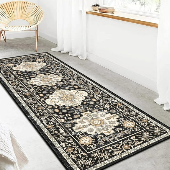 Yamaziot 2'x6' Boho Runner Rug for Hallway, Laundry Room Rug, Farmhouse Kitchen Mat, Non-Shedding Runner for Bedroom, Living Room, Dining Room