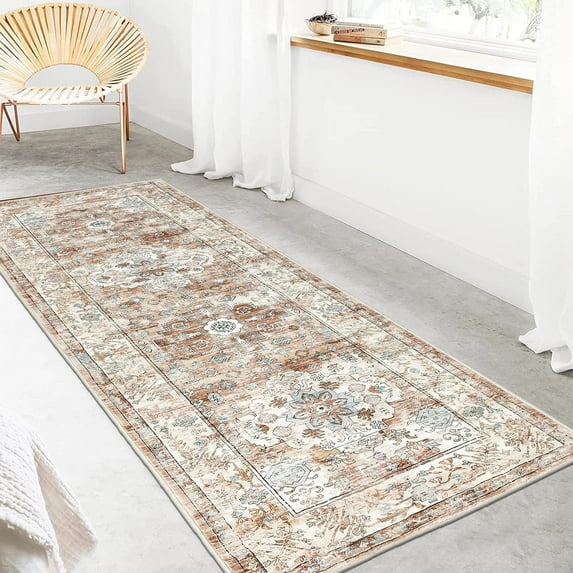 Yamaziot 2'x6' Boho Runner Rug for Hallway, Laundry Room Rug, Farmhouse Kitchen Mat, Non-Shedding Runner for Bedroom, Living Room, Dining Room