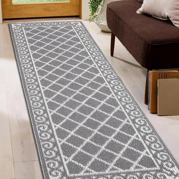 Yamaziot 2'x6' Hallway Runner Rug, Washable Kitchen Floor Runners for Hallway, Non Skid Entryway Runner Mat, Low Profile Inside Doormat Door Rugs for Hallway Laundry Room