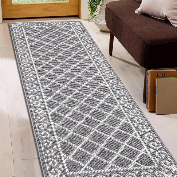 Yamaziot 2'x6' Hallway Runner Rug, Washable Kitchen Floor Runners for Hallway, Non Skid Entryway Runner Mat, Low Profile Inside Doormat Door Rugs for Hallway Laundry Room