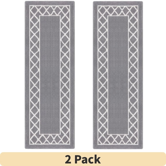 2 Pack Yamaziot 2'x6' Hallway Runner Rug Washable Kitchen Floor Runners for Hallway Non Skid Entryway Mat Low Profile Inside Doormat Rugs Carpet