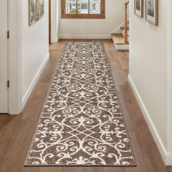 Yamaziot 2'x8' Runner Rug for Hallway, Indoor Door Mat Low Profile Farmhouse Kitchen Runner Laundry Rug, Washable Non Slip Absorbent Resist Dirt Entrance Floor Mat