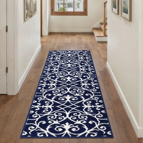 Yamaziot 2'x6' Runner Rug for Hallway, Indoor Door Mat Low Profile Farmhouse Kitchen Runner Laundry Room Rug, Washable Non Slip Absorbent Resist Dirt Entrance Floor Mat