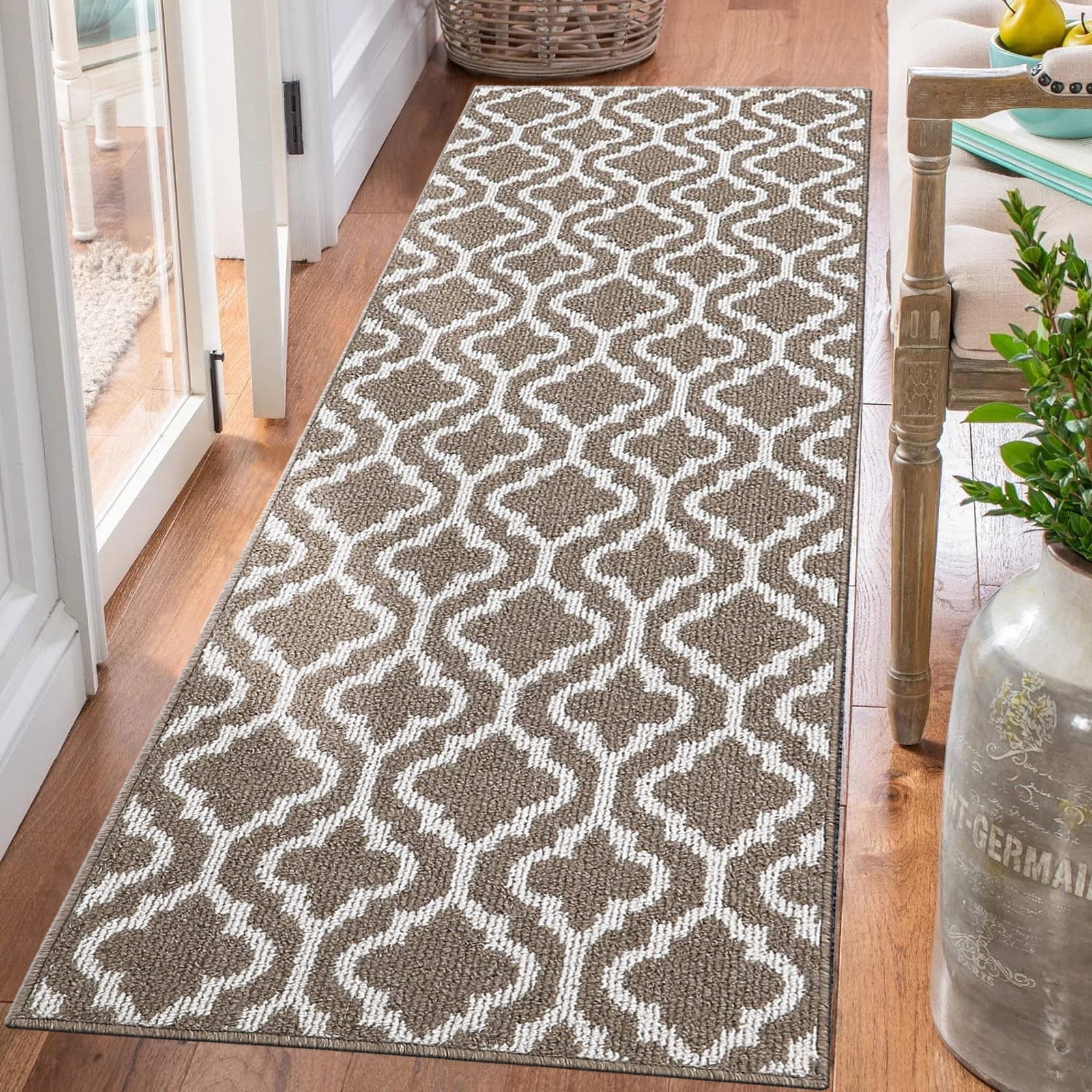  Morefany Outdoor/Indoor 2ft x 60ft Runner Rug, Hallway Custom  Sizes Non-Slip Rubber Backing Area Runner Rugs Waterproof Carpet Rugs for  Kitchen Entryway Balcony Garage Stair Laundry : Patio, Lawn & Garden