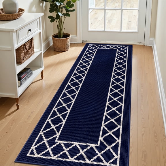 Yamaziot 2'x6' Runner Rug, Washable Kitchen Runners Rugs for Hallway, Non Slip Indoor Entryway Mat Low Profile Floor Doormat, Laundry Room Rug