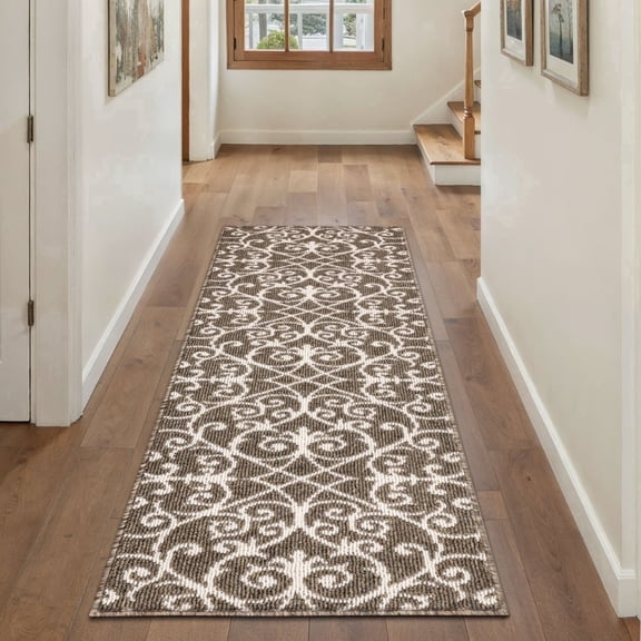 Yamaziot 2'x6' Runner Rugs for Hallway, Indoor Door Mat Low Profile Farmhouse Kitchen Runner Laundry Room Rug Carpet, Washable Non Slip Entrance Floor Mat