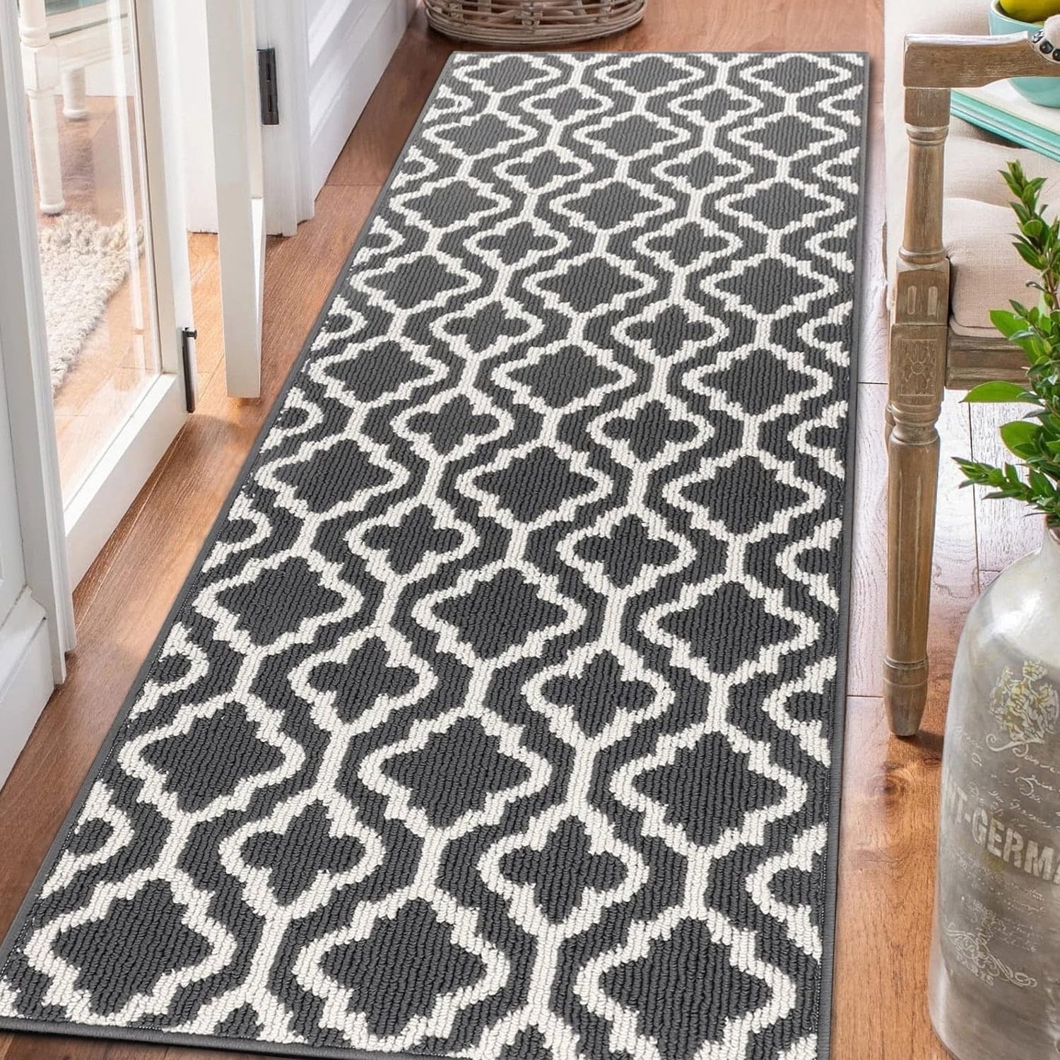 3ft X 10ft Indoor/Outdoor Carpet Runner - Non-Slip Rubber Backing, Burgundy