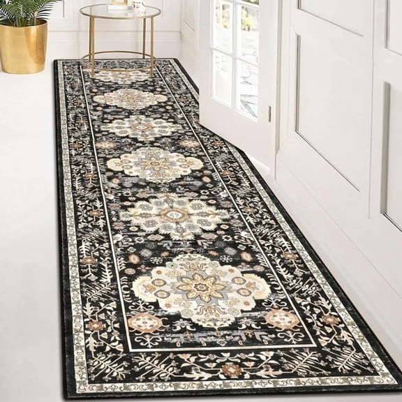 Yamaziot 2'x8' Boho Runner Rug for Hallway, Long Laundry Room Rug, Farmhouse Kitchen Rug, Non-Shedding Mat for Bedroom, Living Room, Dining Room