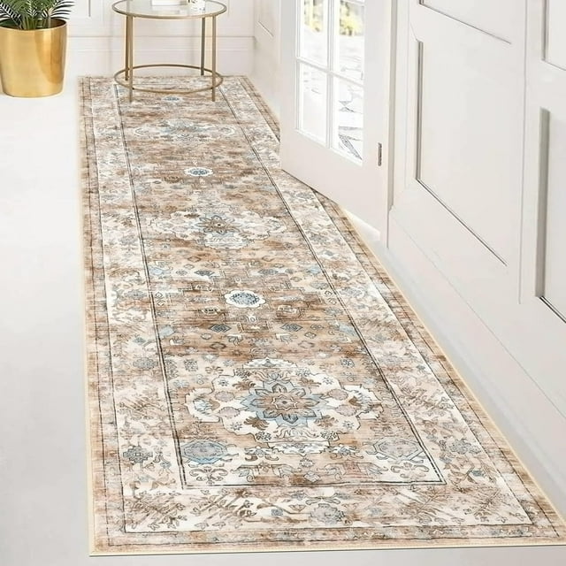 Yamaziot 2'x8' Boho Runner Rug for Hallway, Long Laundry Runner Rug, Farmhouse Kitchen Rug, Non-Shedding Mat for Bedroom, Living Room, Dining Room