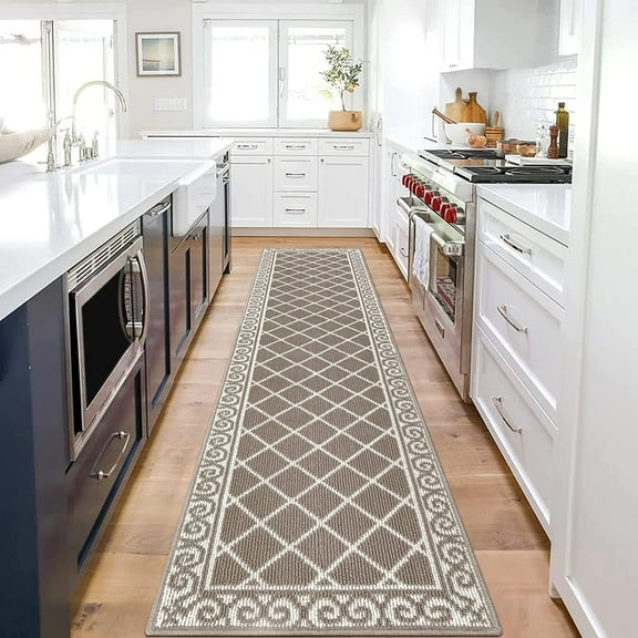Yamaziot 2'x8' Hallway Runner Rug Washable Kitchen Floor Runners for Hallway Non Skid Entryway Runner Mat Low Profile Inside Doormat Door Rugs for Hallway Laundry Room Coffee