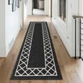 thumbnail image 1 of Yamaziot 2'x8' Runner Rug, Washable Kitchen Floor Runners Rugs for Hallway, Non Slip Entryway Mat Low Profile Inside Front Doormat, Laundry Room Rug, Black, 1 of 7