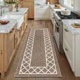 thumbnail image 1 of Yamaziot 2'x8' Runner Rug, Washable Kitchen Runners Rugs for Hallway, Non Slip Indoor Entryway Mat Low Profile Floor Doormat, Laundry Room Rug, Brown, 1 of 6