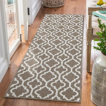 Yamaziot 20"x59" Hallway Runner Rug Indoor Door Mat Low Profile Doormat Kitchen Rug Runner Farmhouse Laundry Rug Non Slip Absorbent Resist Dirt Entrance Rug Floor Mat, Brown