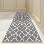 Yamaziot 20x59 Runner Rug for Hallway Non Slip Carpet Washable Heavy Duty Kitchen Rugs, Door Mat Dirt Trapper Mat, Gray