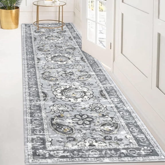 Yamaziot 2'x8' Runner Rug for Long Hallway, Laundry Paisley Runner Rug, Farmhouse Kitchen Rug, Non Shedding Washable Rug for Bedroom, Living Room, Dining Room