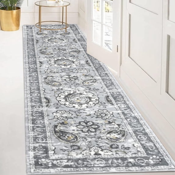 Yamaziot 2x8 ft Runner Rug for Long Hallway, Laundry Paisley Runner Rug, Farmhouse Kitchen Rug, Non Shedding Washable Rug for Bedroom, Living Room, Dining Room