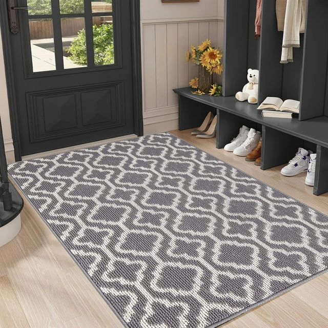 Yamaziot 3x5ft Indoor/Outdoor Entry Mat, Low Profile Bottom Backing ...