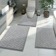 thumbnail image 1 of Yamaziot 4pcs Bathroom Rugs Set with U-Shaped Mat, Non Slip, Quick Drying, Ultra Soft and Water Absorbent Bath Rug Carpet Machine Washable Rug, Gray, 1 of 8