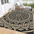 thumbnail image 1 of Yamaziot 6'x9' Outdoor Rugs Patio Rug Reversible Mats Waterproof RV Rugs Camping Rugs Plastic Straw Outdoor Area Rug for Porch, Balcony, Beach, Black Beige, 1 of 8
