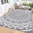 thumbnail image 1 of Yamaziot 6'x9' Outdoor Rugs Patio Rug Reversible Mats RV Waterproof Outdoor Rugs Camping Rugs Plastic Straw Rug Outdoor Area Rug for Patios, Camping, Porch, Balcony, Beach, Deck, Gray, 1 of 8