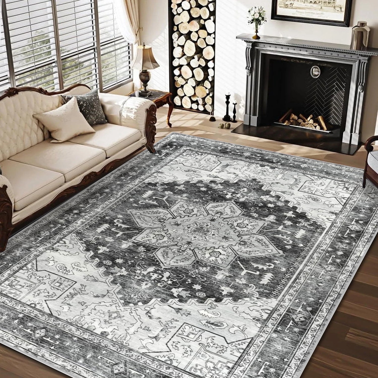 Yamaziot 6x9 Ft Area Rugs for Living Room, Washable Bedroom Throw Rug ...