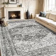 thumbnail image 1 of Yamaziot 8x10 Ft Area Rugs for Living Room, Washable Bedroom Throw Rug, Non-Slip Mat, Gray Medallion Distressed Vintage Boho Floor Carpet, 1 of 9