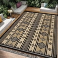 thumbnail image 1 of 9'x12' Outdoor Rugs, Yamaziot Waterproof Plastic Patio Rug, Reversible Outdoor Mats for RV Camping Picnic Garden Backyard Balcony Porch Beach, Black, 1 of 9