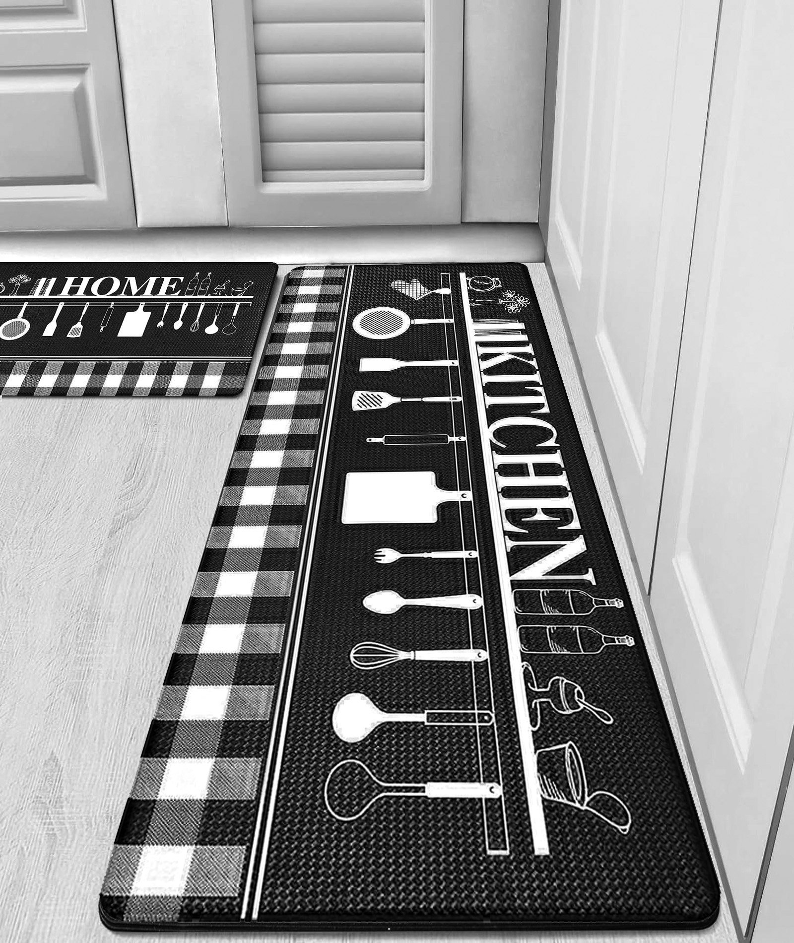 Yamaziot Anti Fatigue Kitchen Mat Set of 2 Waterproof Non Slip
