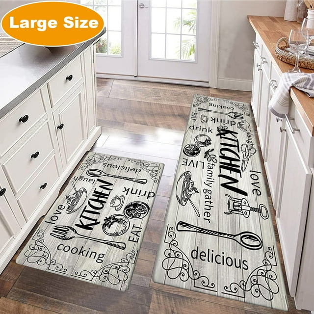 Yamaziot Kitchen Mats Set of 2 Non Slip Kitchen Rugs and Mats Kitchen ...