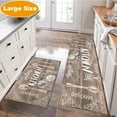 thumbnail image 1 of Yamaziot Kitchen Mats Set of 2 Non Slip Kitchen Rugs and Mats Kitchen Floor Mats Comfort Standing Mat, Extre Long 20"x32"+20"x60", Brown, 1 of 6