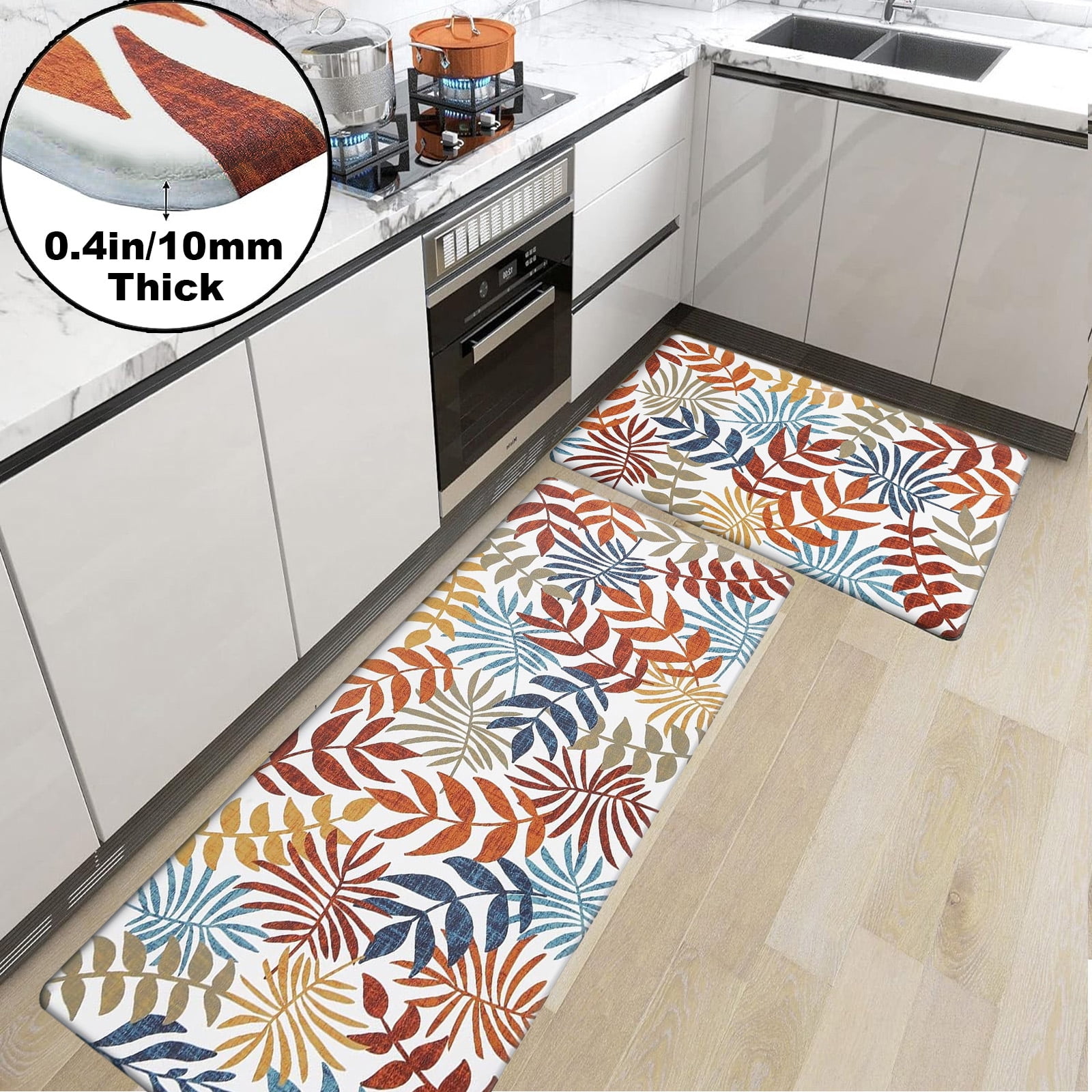 Yamaziot Kitchen Rugs, Anti Fatigue Kitchen Mats for Floor, Non Slip Farmhouse Kitchen Runner