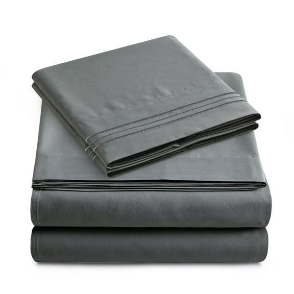 Yamel Home - Queen Size Bed Sheet Set- Luxurious Feeling 2000 - Deep Pockets up to 16'' Wrinkle Free - Grey, Queen