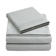 Yamel Home - Queen Size Bed Sheet Set- Luxurious Feeling 2000 - Deep Pockets up to 16'' Wrinkle Free - Silver, Queen
