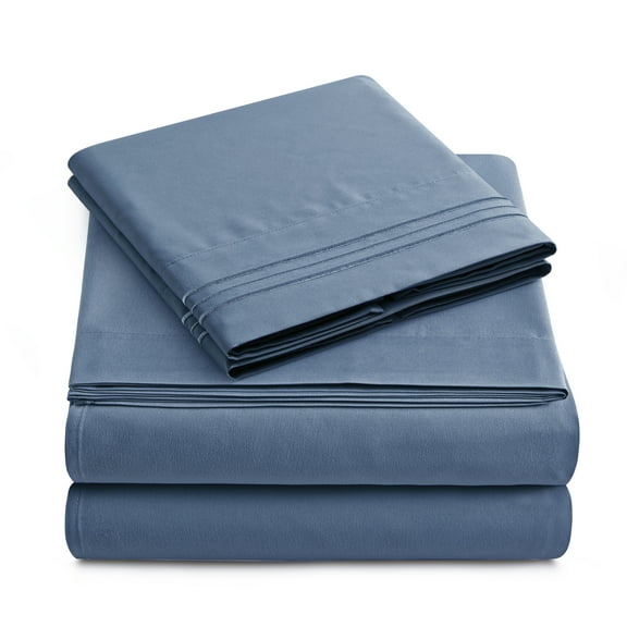 Yamel Home - Twin Size Bed Sheet Set - Luxurious Feeling 2000 - Deep Pockets up to 16'' Wrinkle Free - Denim, Twin