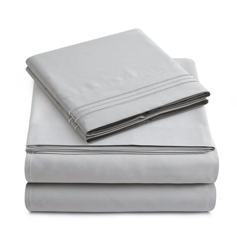 Yamel Home - Twin Size Bed Sheet Set - Luxurious Feeling 2000 - Deep Pockets up to 16'' Wrinkle Free - Silver, Twin