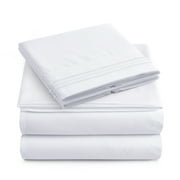 Yamel Home - Twin Size Bed Sheet Set - Luxurious Feeling 2000 - Deep Pockets up to 16'' Wrinkle Free - White, Twin