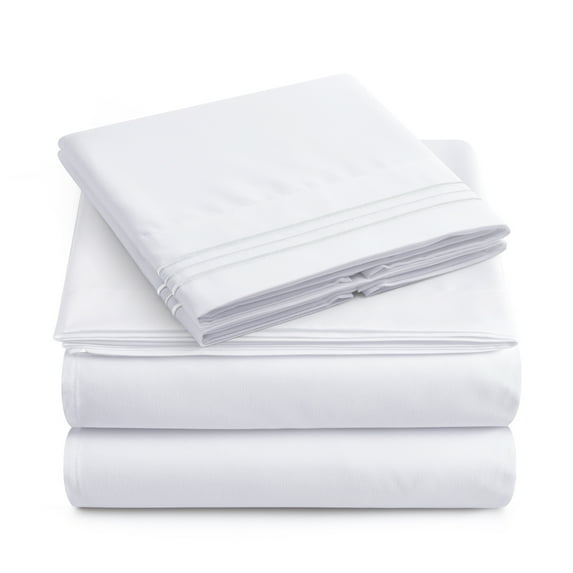 Yamel Home - Twin Size Bed Sheet Set - Luxurious Feeling 2000 - Deep Pockets up to 16'' Wrinkle Free - White, Twin